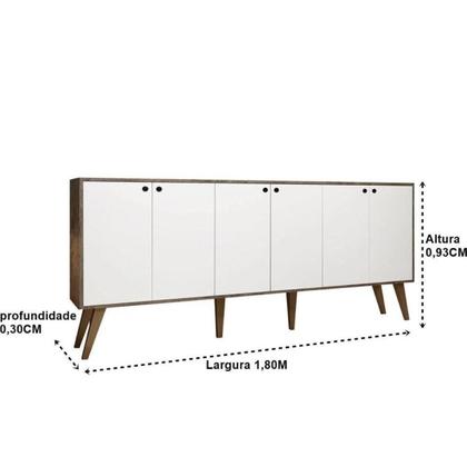 Imagem de Aparador Buffet Retro Para Sala De Estar 6 Portas Guatemala