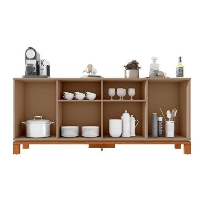 Imagem de Aparador Buffet Sala De Estar 4 Portas 180cm Visari C01 - D'rossi Marrom-freijó