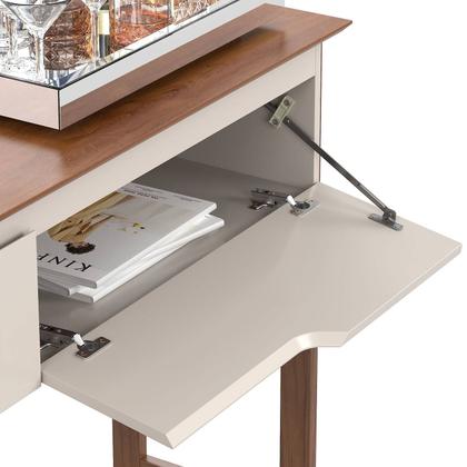 Imagem de Aparador Buffet Sala Flow Eros 2 Portas com Pés de Madeira OffWhite com Freijó - Rede Móveis