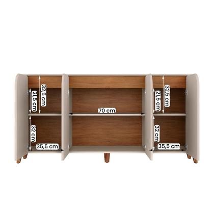 Imagem de Aparador Buffet Sala Memphis com Pés de Madeira Maciça