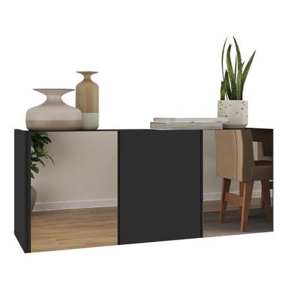 Imagem de Aparador Buffet Suspenso com Espelhos 3 Portas Multimóveis MP8004