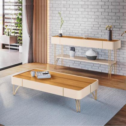 Imagem de Aparador Buffet Vivant e Mesa de Centro Cadenza Pés em Aço