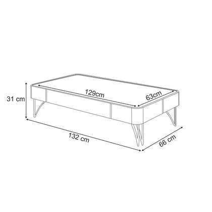 Imagem de Aparador Buffet Vivant e Mesa de Centro Cadenza Pés em Aço