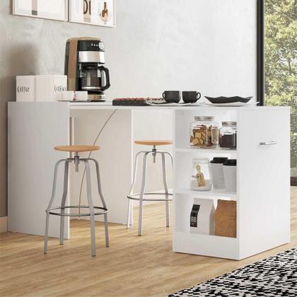 Imagem de Aparador com Mesa Dobrável Cantinho do Café Ibiza Multimóveis Branco