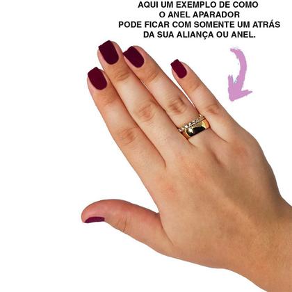 Imagem de Aparador de Aliança Ouro Banhado 18k (10 camadas) Com Zirconia