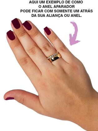 Imagem de Aparador de Aliança Ouro Banhado 18k em 10 Camadas Com Zirconia