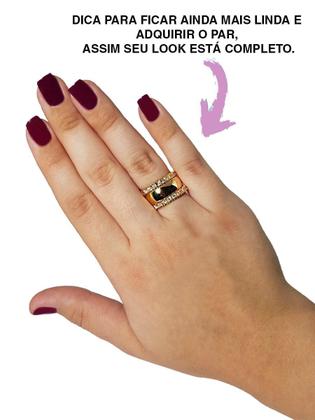 Imagem de Aparador de Aliança Ouro Banhado 18k em 10 Camadas Com Zirconia