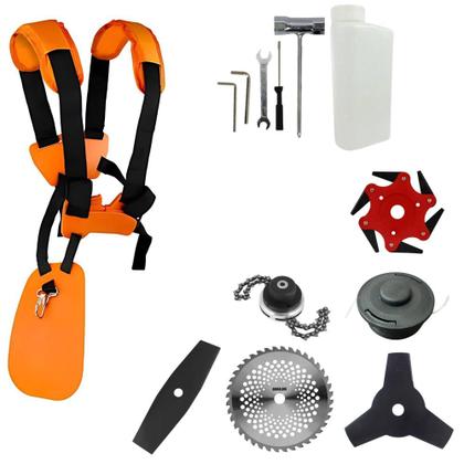 Imagem de Aparador de Grama Multifuncional Vulcan VR620H À Gasolina 62cc 3HP de Potência 12.500rpm Roçadeira 6 Em 1 Com Carretel e Faca 3 Pontas + Kit Faca 2 Pontas, Faca 6 Pontas, Faca 40 Dentes e Trimmer