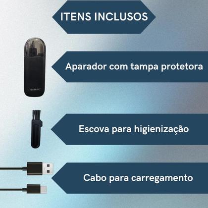 Imagem de Aparador De Pelos Nariz E Orelha Portátil Compacto Recarregável Usb BM-C074 B-Max