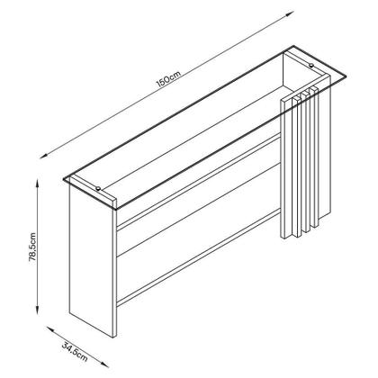 Imagem de Aparador e Mesa de Centro Frizz com Tampo de Vidro - Madetec