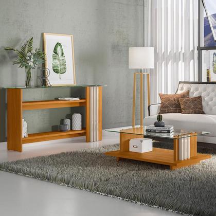 Imagem de Aparador e Mesa de Centro Frizz com Tampo de Vidro - Madetec