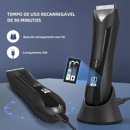 Imagem de Aparador Elétrico de Pelos Corporal Masculino - À Prova D'Água e Recarregável via USB