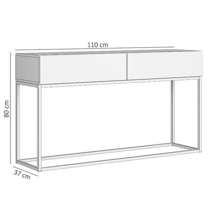 Imagem de Aparador Eros Estilo Industrial 2 Gavetas Base Preta