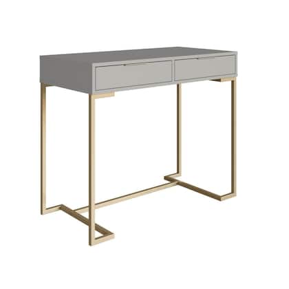 Imagem de Aparador Escrivaninha Industrial 91cm c/ 2 Gavetas Pés Metal
