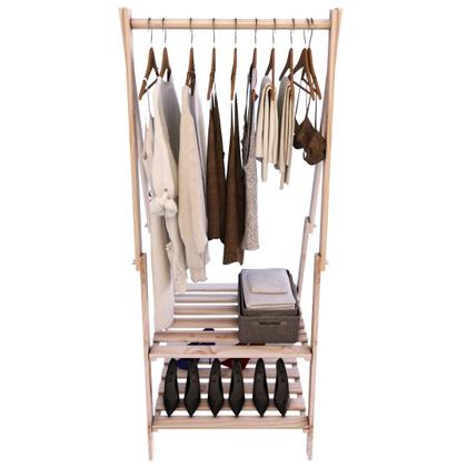 Imagem de Aparador Estilo Arara Dobravel Com Prateleiras Organizadoras De Madeira Pinus