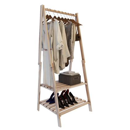 Imagem de Aparador Estilo Arara Dobravel Com Prateleiras Organizadoras De Madeira Pinus