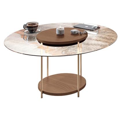 Imagem de Aparador Infinity e Mesas de Centro Sky com Tampo de Vidro e em MDF - HB Móveis