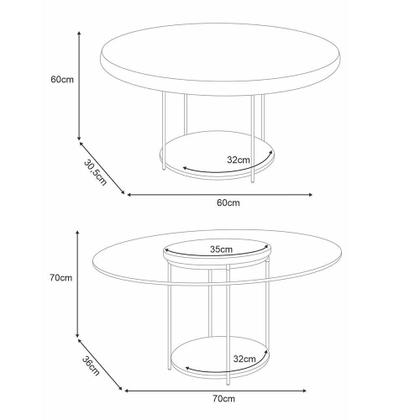 Imagem de Aparador Infinity e Mesas de Centro Sky com Tampo de Vidro e em MDF - HB Móveis