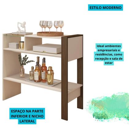 Imagem de Aparador Nichos Decoração Sofisticado MDP/MDF Resistente