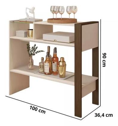 Imagem de Aparador Nichos Decoração Sofisticado MDP/MDF Resistente