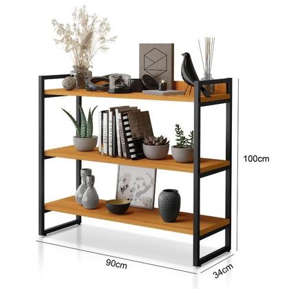 Imagem de Aparador Organizador Multiuso Industrial Com 3 Prateleiras Para Sala Estar Cozinha