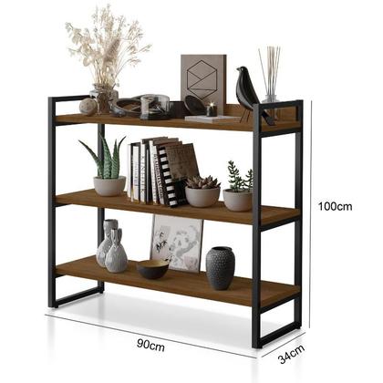 Imagem de Aparador Organizador Multiuso Industrial Com 3 Prateleiras Para Sala Estar Cozinha