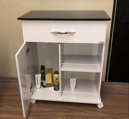 Imagem de Aparador  Para guardar toalha de mesa  Cafeteira Com Tampo Na Cor Preta