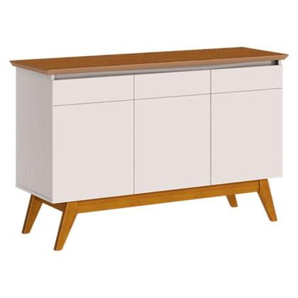 Imagem de Aparador Para Sala Buffet Ambiente Classic 3 Portas Com Gaveta Off White Freijó - Imcal