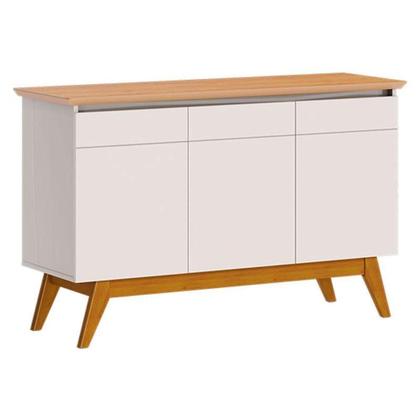 Imagem de Aparador Para Sala Buffet Ambiente Classic 3 Portas Com Gaveta Off White Nature - Imcal