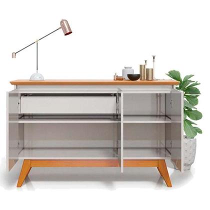 Imagem de Aparador Para Sala Buffet Ambiente Classic 3 Portas Com Gaveta Off White Nature - Imcal