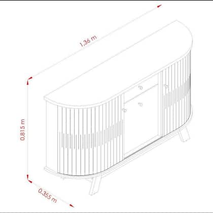 Imagem de Aparador Para Sala Buffet Monza E Cristaleira Marina Cumaru Opala - Madetec
