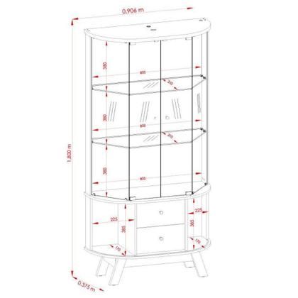 Imagem de Aparador Para Sala Buffet Monza E Cristaleira Moss Cumaru Opala - Madetec
