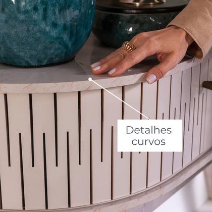 Imagem de Aparador para Sala de Estar 2 portas Flexíveis em MDF Curvo 1 Gaveta Estoril