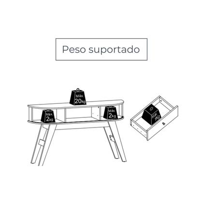 Imagem de Aparador para Sala de Estar 2 portas Flexíveis em MDF Curvo 1 Gaveta Estoril