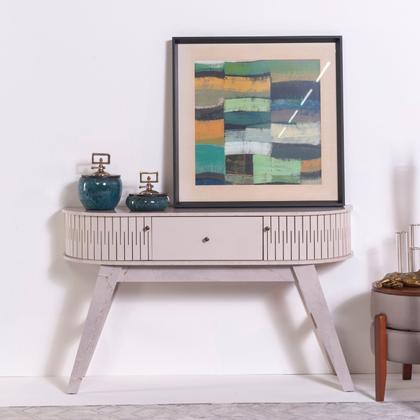 Imagem de Aparador para Sala de Estar 2 portas Flexíveis em MDF Curvo 1 Gaveta Estoril