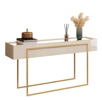 Imagem de Aparador para Sala de Estar e Jantar com Tampo Espelhado e Pés Dourados Kika Off White - MABE MAGAZINE