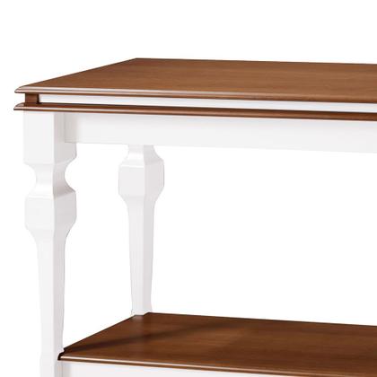 Imagem de Aparador para Sala e Divisor de Ambiente com 1 Prateleira 2004 Manchester Linz Móveis - Branco/Imbuia Glazer