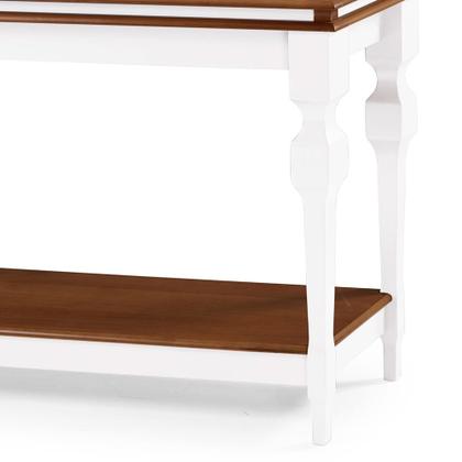 Imagem de Aparador para Sala e Divisor de Ambiente com 1 Prateleira 2004 Manchester Linz Móveis - Branco/Imbuia Glazer