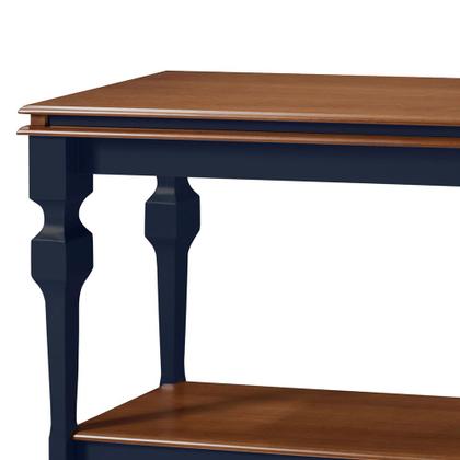 Imagem de Aparador para Sala e Divisor de Ambiente com 1 Prateleira 2004 Manchester Linz Móveis - Cinza/Imbuia Glazer