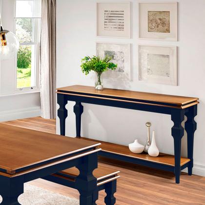 Imagem de Aparador para Sala e Divisor de Ambiente com 1 Prateleira 2004 Manchester Linz Móveis - Cinza/Imbuia Glazer