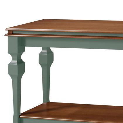 Imagem de Aparador para Sala e Divisor de Ambiente com 1 Prateleira 2004 Manchester Linz Móveis - Cinza/Imbuia Glazer