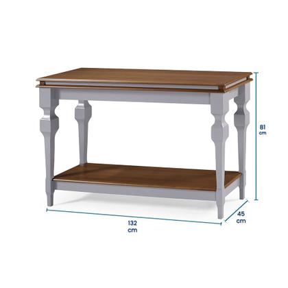 Imagem de Aparador para Sala e Divisor de Ambiente com 1 Prateleira 2004 Manchester Linz Móveis - Cinza/Imbuia Glazer