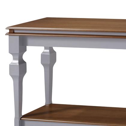 Imagem de Aparador para Sala e Divisor de Ambiente com 1 Prateleira 2004 Manchester Linz Móveis - Cinza/Imbuia Glazer