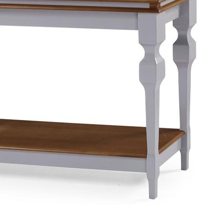 Imagem de Aparador para Sala e Divisor de Ambiente com 1 Prateleira 2004 Manchester Linz Móveis - Cinza/Imbuia Glazer