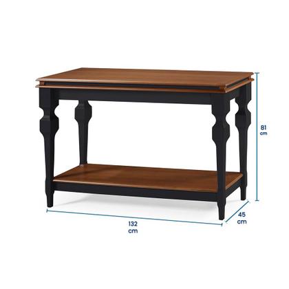 Imagem de Aparador para Sala e Divisor de Ambiente com 1 Prateleira 2004 Manchester Linz Móveis - Preto/Imbuia Glazer