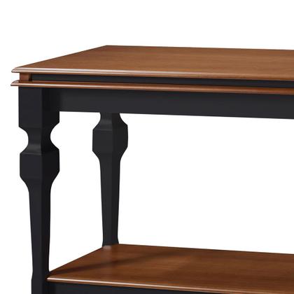 Imagem de Aparador para Sala e Divisor de Ambiente com 1 Prateleira 2004 Manchester Linz Móveis - Preto/Imbuia Glazer