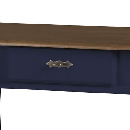 Imagem de Aparador para Sala Pés Luis XV com Gaveta e Prateleira 1010P Linz Móveis - Azul Petróleo/Imbuia Glazer
