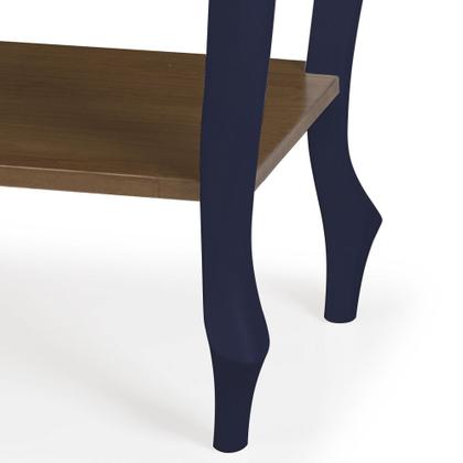 Imagem de Aparador para Sala Pés Luis XV com Gaveta e Prateleira 1010P Linz Móveis - Azul Petróleo/Imbuia Glazer