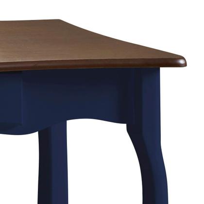 Imagem de Aparador para Sala Pés Luiz XV com Gaveta e Prateleira 1019P Linz Móveis - Azul Petróleo/Imbuia Glazer