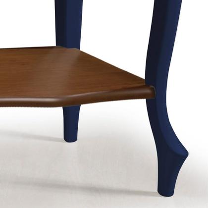Imagem de Aparador para Sala Pés Luiz XV com Gaveta e Prateleira 1019P Linz Móveis - Azul Petróleo/Imbuia Glazer